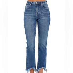 RISEN Fray Hem Ankle Bootcut Jeans